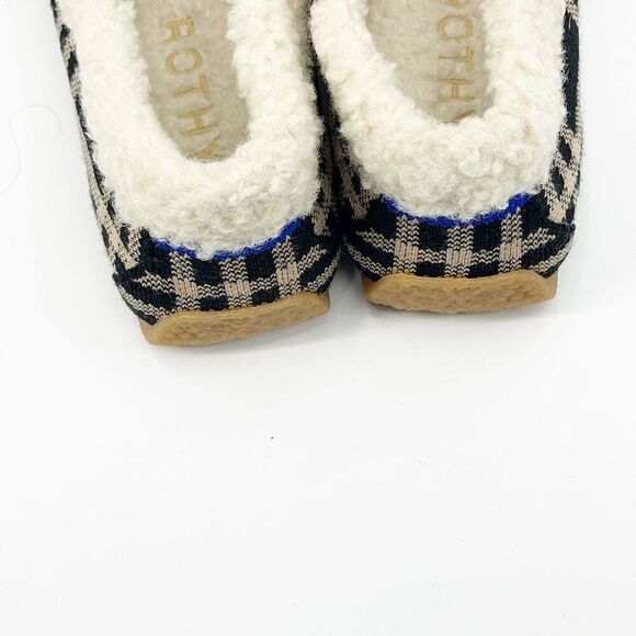 ROTHY'S Merino Wool Blend Slip-on Black Plaid Moccasin Slippers Size 8 NWOB - Picture 10 of 11